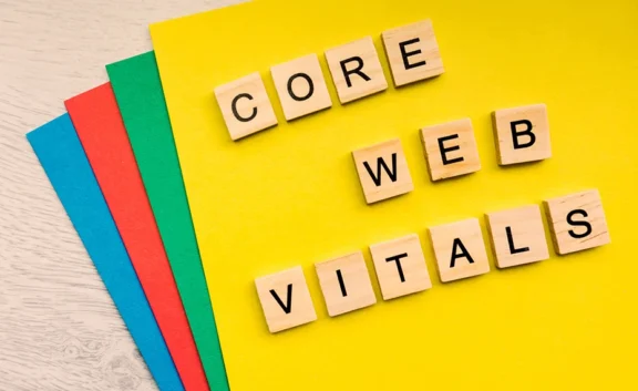 Core Web Vitals sign in tile letters representing SEO ranking signal and optimisation in Sydney.
