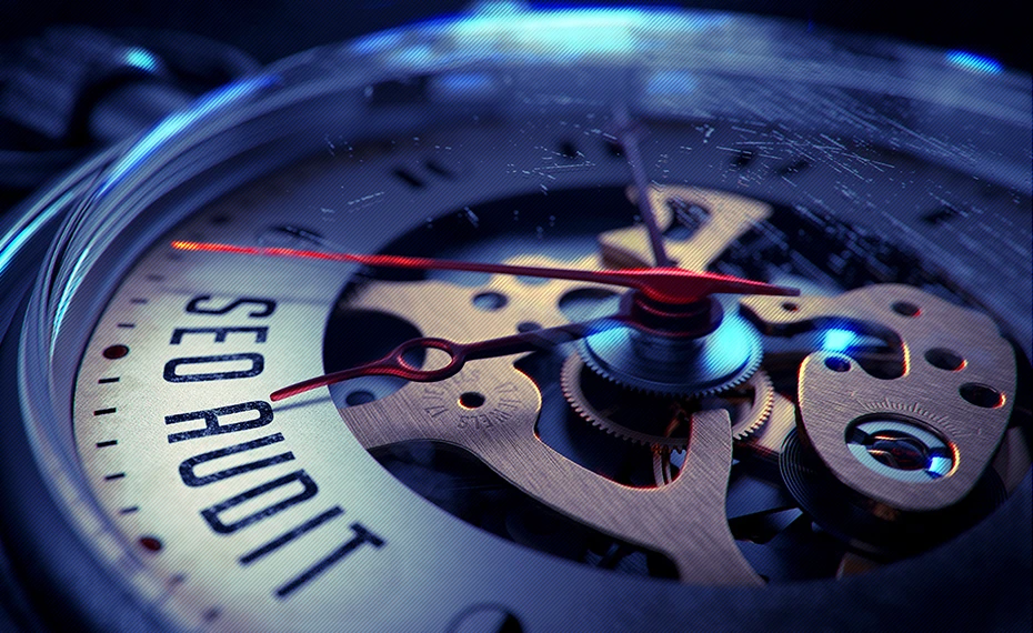 Seo site audit displayed on a pocket watch face reflecting the time management concept for business in sydney nsw.